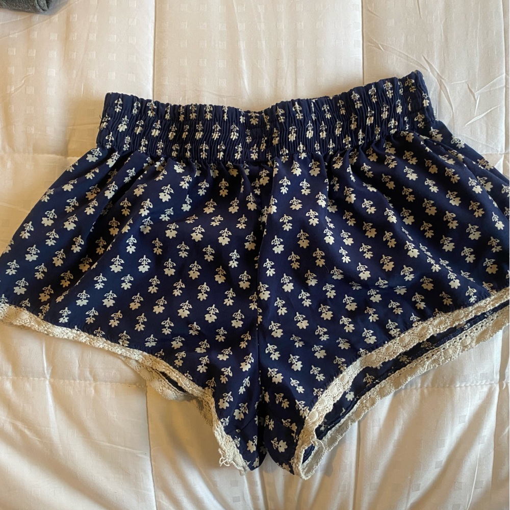 Floral Bohemian Blue Shorts